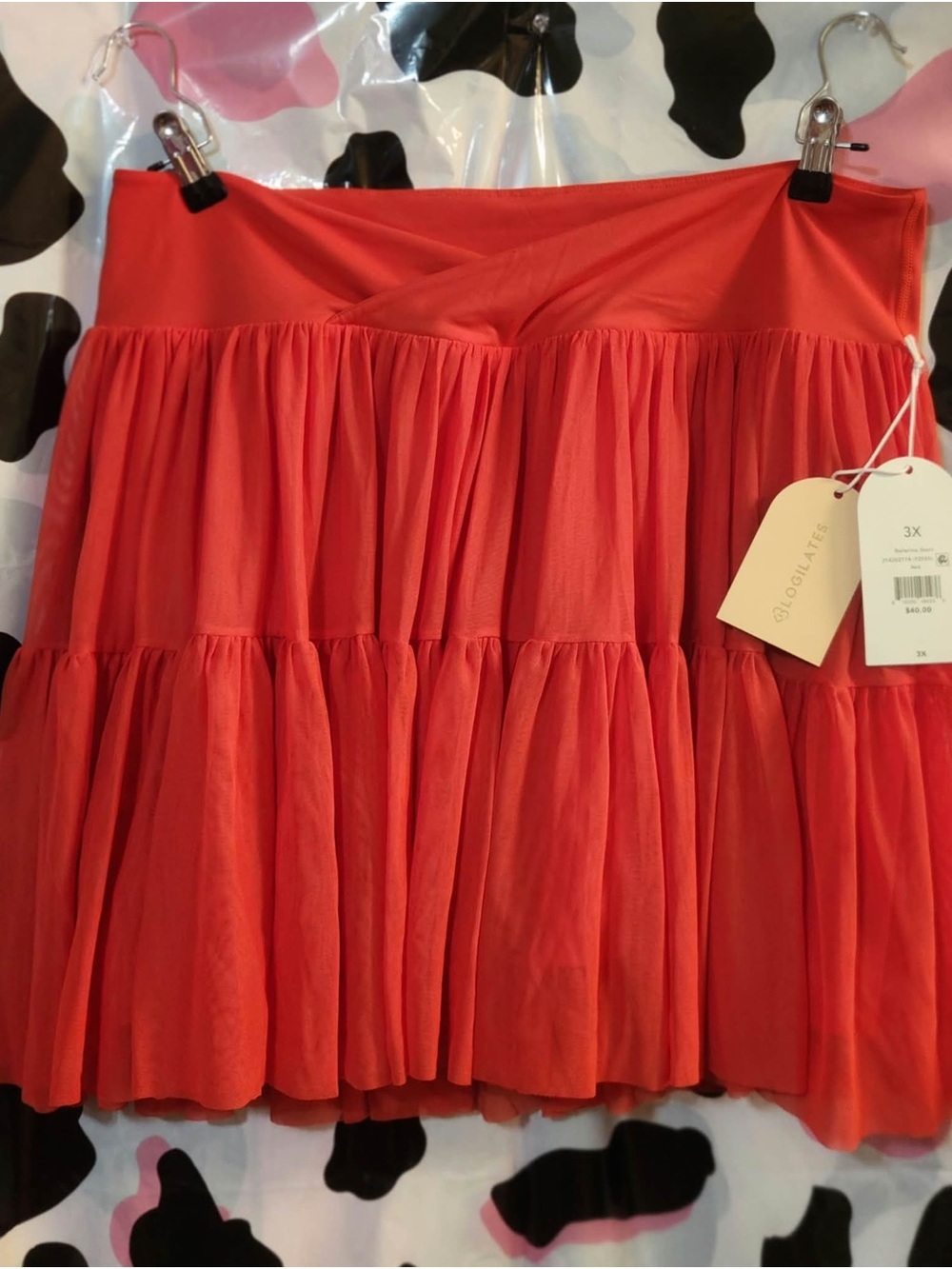 Silhouette Vibrant Red Tiered Skater Skirt